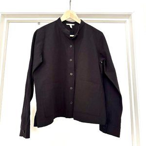 Eileen Fisher Lightweight Crepe Button Down Shirt Sz XS